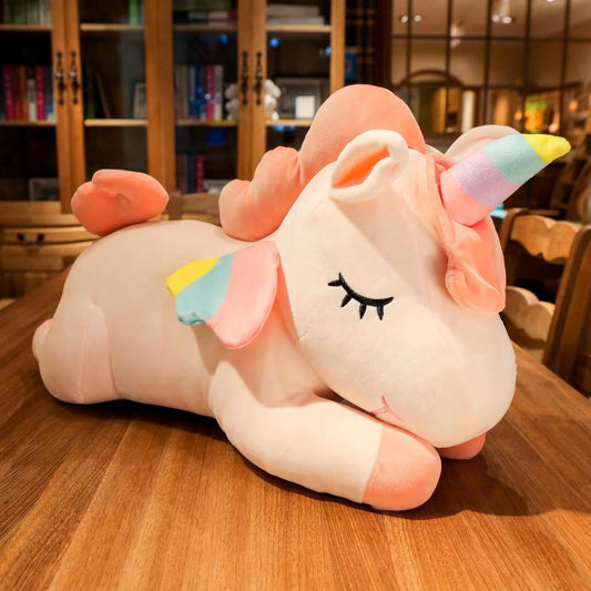 Cute Stuffed Animal Soft Toys White Yellow Green Pink Plush Unicorn Pillow