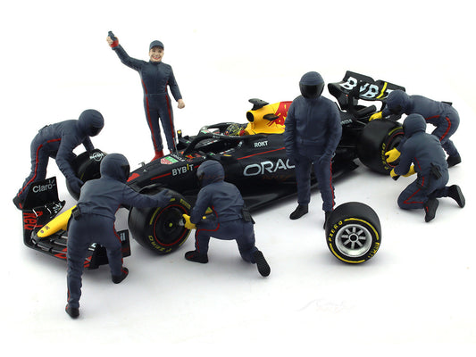 Best 2023 Oracle Red Bull Racing RB19 #1 1:18 Bburago & Pit Crew Set diecast Scale Model collectible
