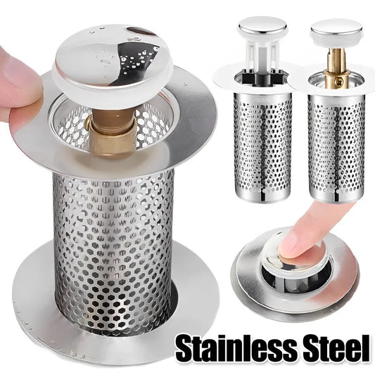 Stainless  Steel Floor Pop-Up Sink Drain Filter